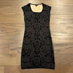 Ann Taylor Petite Black Lace Sweater Dress - Size XSP